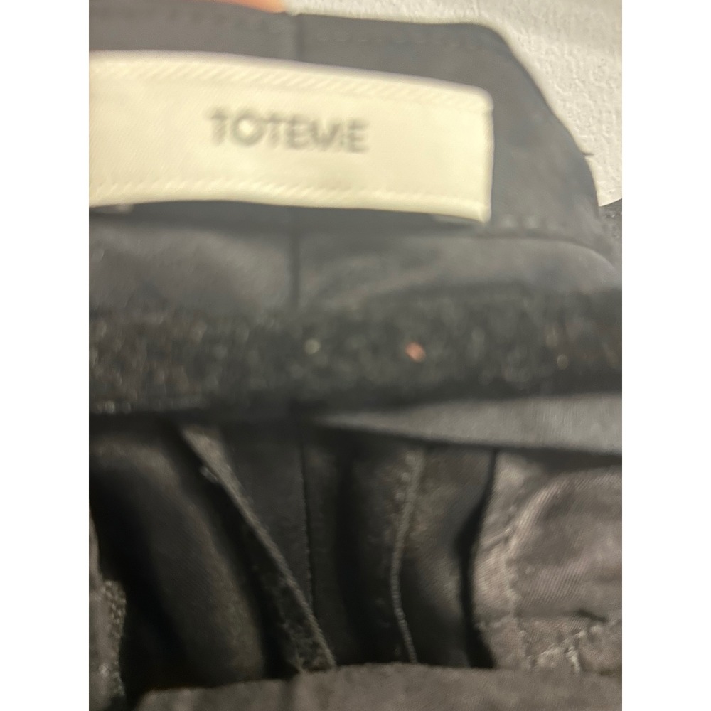 Toteme Low-Waist Satin Trousers Womens 36 Black New Straight Leg NWT - Picture 3 of 8